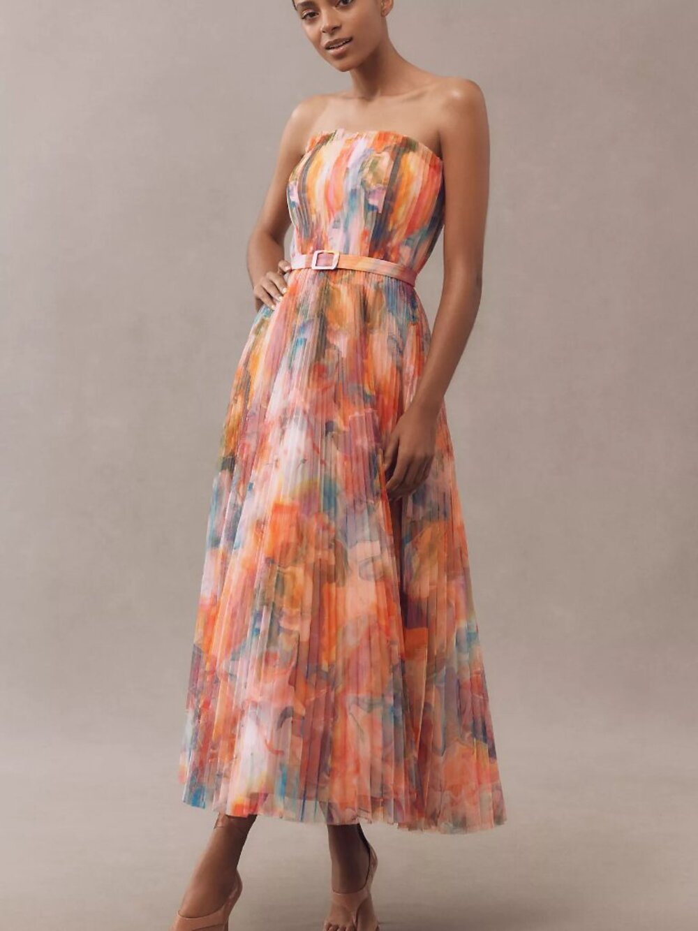 Hutch Strapless Belted Chiffon Floral Maxi Dress - New without tags -Never Worn!